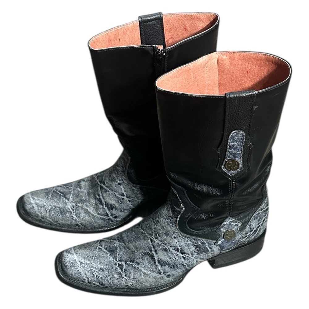 Stylish Black and Gray Men's Western Boots